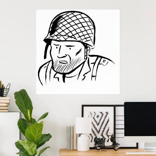 Poster Illustration de soldat américain