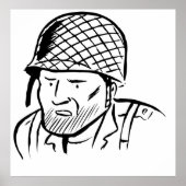 Poster Illustration de soldat américain (Devant)