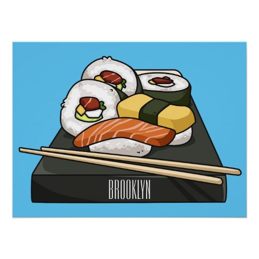 Poster Illustration de sushi (Devant)