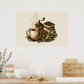 Poster Illustration de tasse à café vintage (Cuisine)