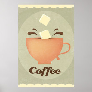 Poster Illustration de tasse de café