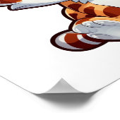 Poster Illustration de tigre de dessin (Coin)