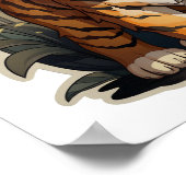 Poster Illustration de tigre de dessin (Coin)