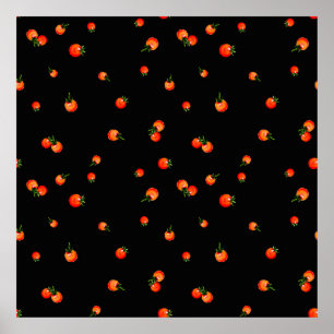 Poster Illustration de tomates cerises. Aquarelle transpa