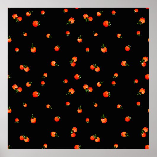 Poster Illustration de tomates cerises. Aquarelle transpa (Devant)