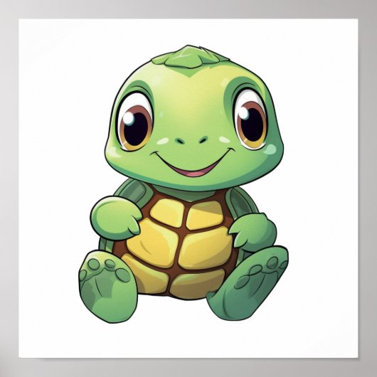 Poster Illustration de tortue caricaturale (Devant)