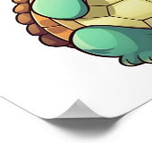 Poster Illustration de tortue caricaturale (Coin)