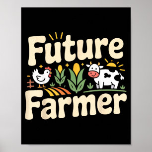 Poster Illustration de tracteur d'agriculteur d'agricultu