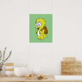 Poster Illustration De Tricératops Avec Sac À Dos. (Cuisine)