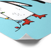 Poster Illustration de trois pingouins de Noël festifs (Coin)