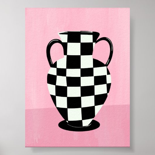 Poster Illustration de vase Abstrait rose et violet (Devant)