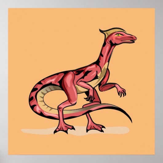 Poster Illustration De Velociraptor. (Devant)