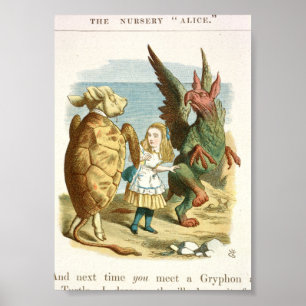 Poster Illustration de vintage Alice au pays des merveill