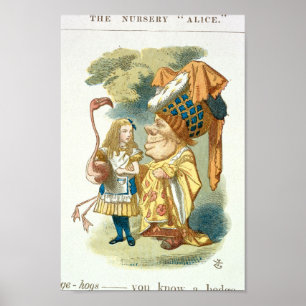 Poster Illustration de vintage Alice au pays des merveill