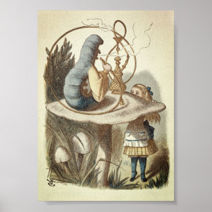 Poster Illustration de vintage Alice au pays des merveill