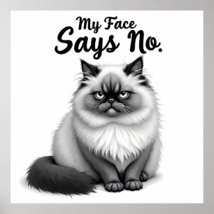 Poster Illustration de visage de chat drôle – Art de chat