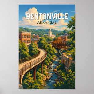 Poster Illustration de voyage à Bentonville, Arkansas