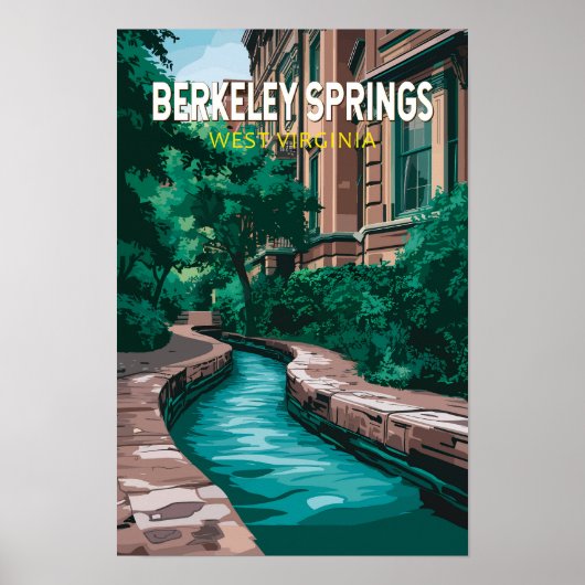 Poster Illustration de voyage à Berkeley Springs Virginie (Devant)