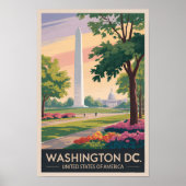 Poster Illustration de voyage à Washington DC style vinta (Devant)