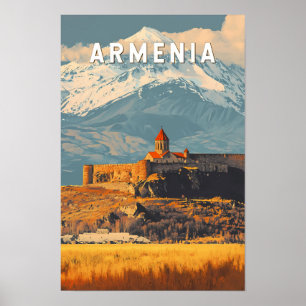 Poster Illustration de voyage Arménie Art vintage