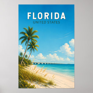 Poster Illustration de voyage artistique vintage de Flori