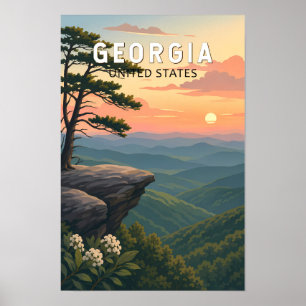 Poster Illustration de voyage artistique vintage de Géorg