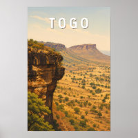 Illustration de voyage artistique vintage du Togo