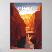 Illustration de voyage au Tchad Art vintage