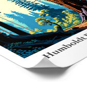 Poster Illustration de voyage dans le parc Humboldt Redwo (Coin)