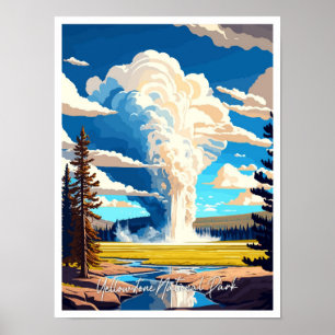Poster Illustration de voyage dans le parc national Yello