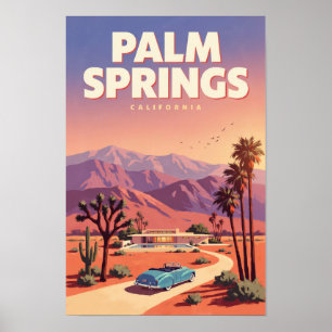 Poster Illustration de voyage d'art à Palm Springs Califo