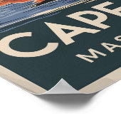 Poster Illustration de voyage d'art du Cap Cod Massachuse (Coin)