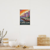 Poster Illustration de voyage d'art du Cap Cod Massachuse (Cuisine)