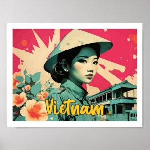 Poster Illustration de voyage d'art pop vietnamien