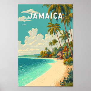 Poster Illustration de voyage d'art vintage de Jamaïque