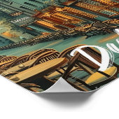 Poster Illustration de voyage d'art Vintage Dublin Irland (Coin)