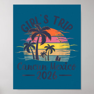 Poster Illustration de voyage de filles à la plage de Can