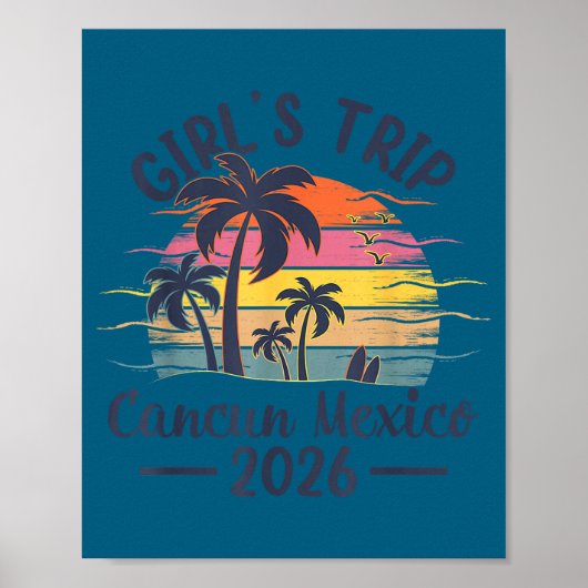 Poster Illustration de voyage de filles à la plage de Can (Devant)
