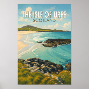 Poster Illustration de voyage de l'île de Tiree en Écosse