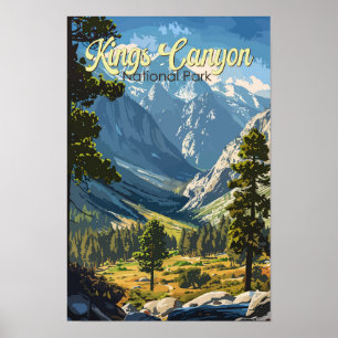Poster Illustration de voyage du parc national de Kings C