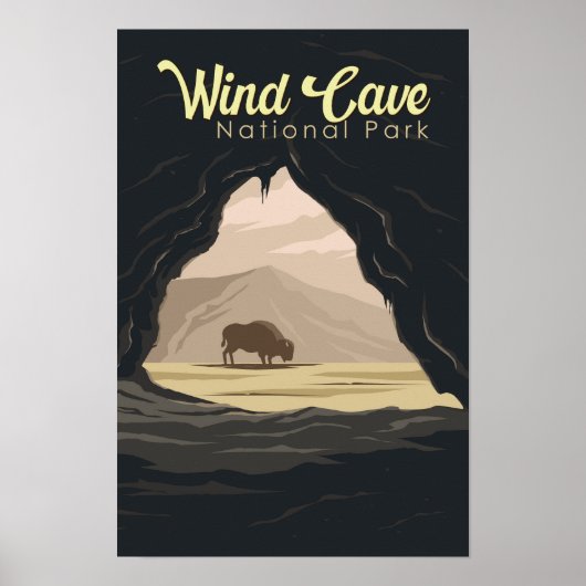 Poster Illustration de voyage du parc national de Wind Ca (Devant)