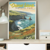 Poster Illustration de voyage du parc national des Channe