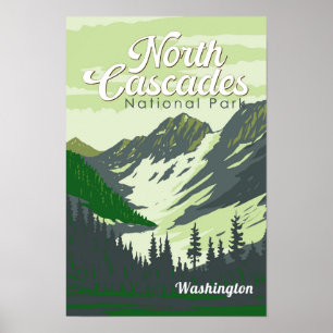 Poster Illustration de voyage du parc national des North