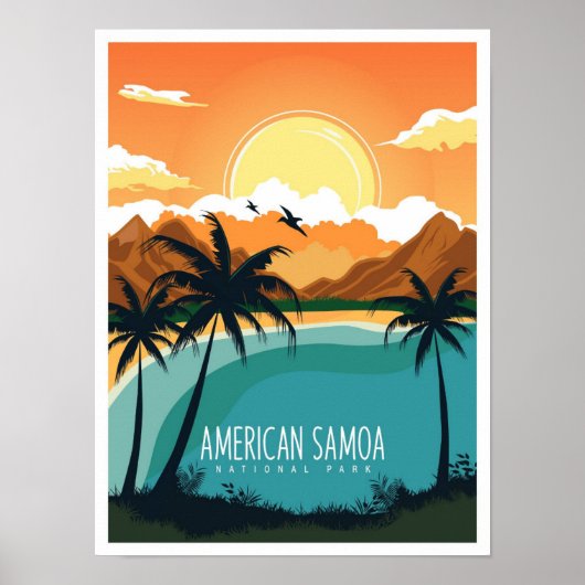 Poster Illustration de voyage du parc national des Samoa  (Devant)