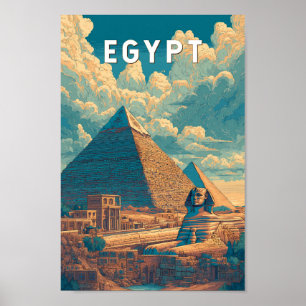 Poster Illustration de voyage en Égypte Art vintage