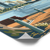 Poster Illustration de voyage Retro Vintage Perth Austral (Coin)