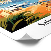 Poster Illustration de voyage Saint Tropez France (Coin)