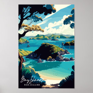 Poster Illustration de voyage vintage Bay Islands