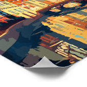 Poster Illustration de voyage vintage Colmar France (Coin)