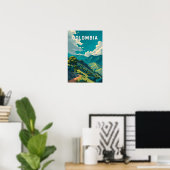 Poster Illustration de voyage vintage Colombie (Bureau à domicile)